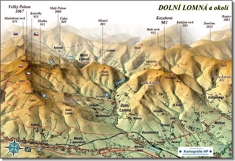 Mapa Dolni Lomna
