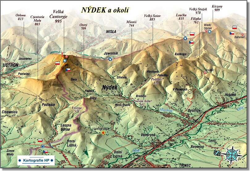 Mapa Nydek
