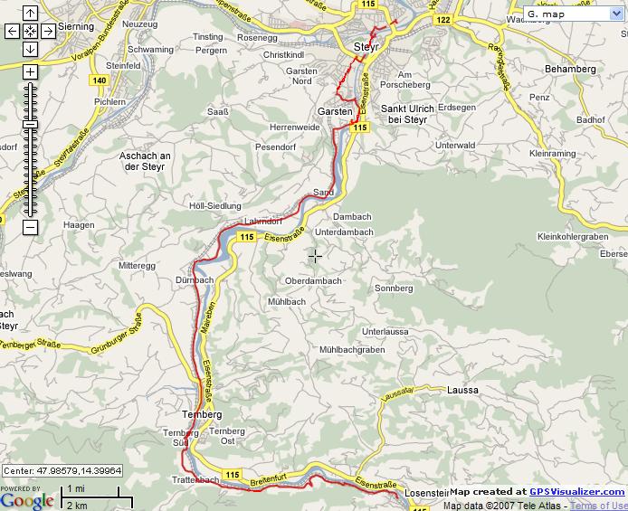 To je st nach map z GPS