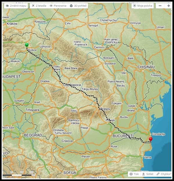 mapa trasy